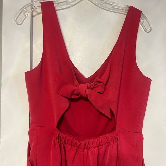 Melloday “Marsala” Pink Wrap Tie Palazzo Wide Leg Romper SzM Pockets - Picture 13 of 15